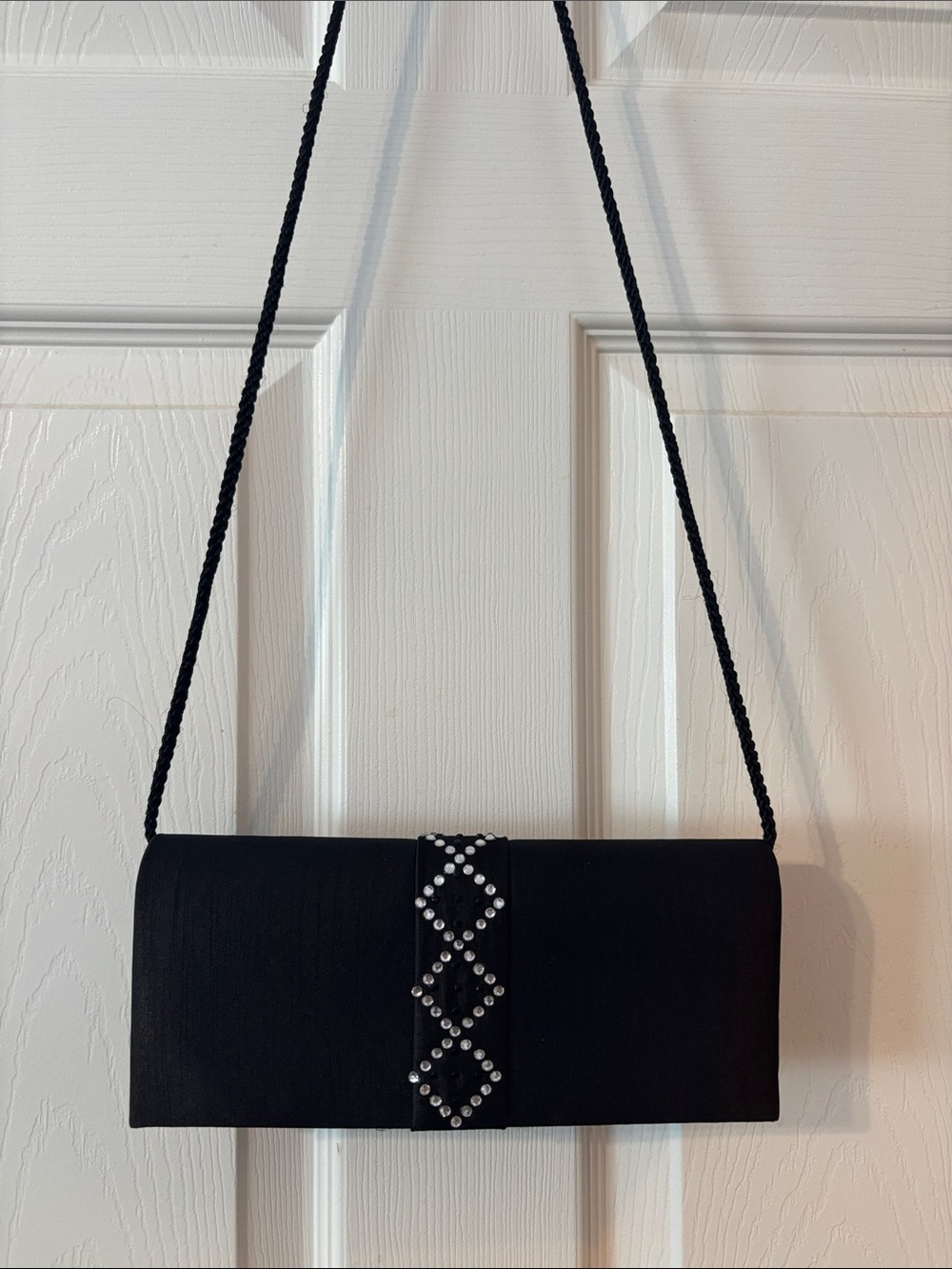 Sleek black evening clutch